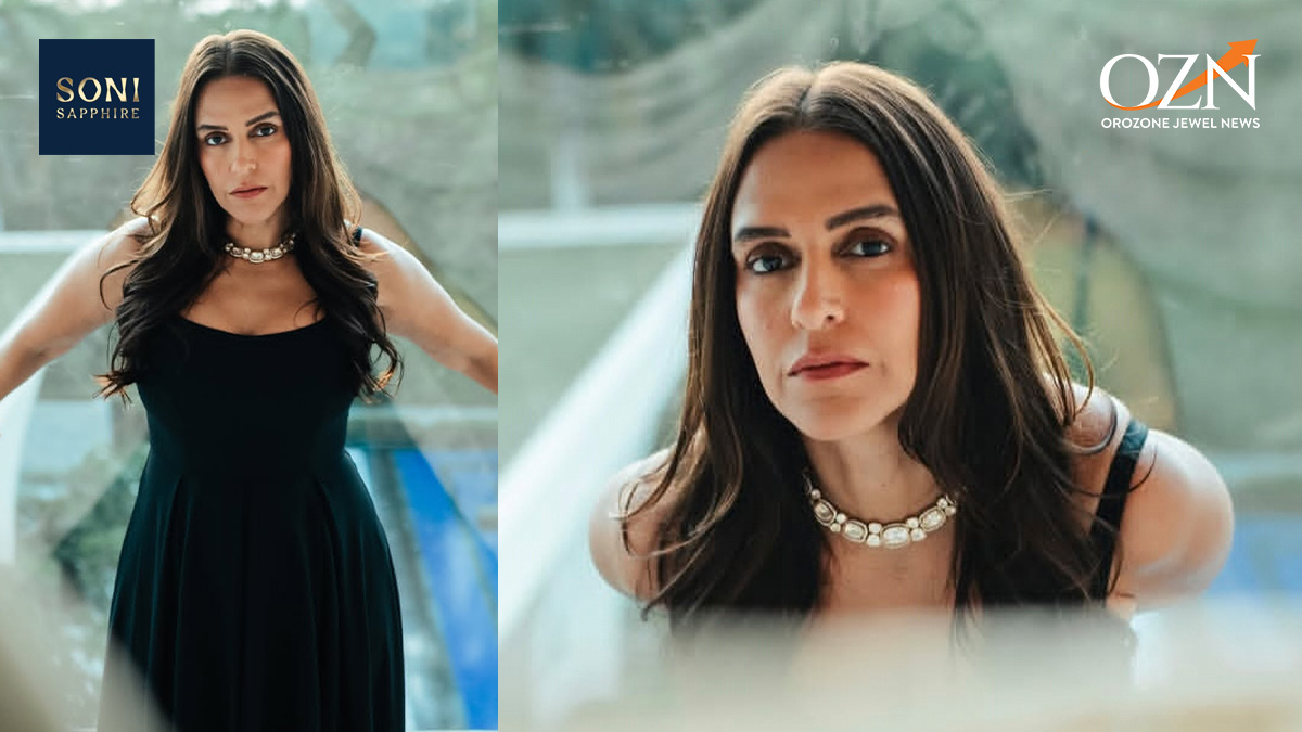 Neha Dhupia’s Black-Gown Look Gets its Sparkle from SoniSapphire
